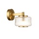 78816-001 Brushed Aged Brass Wall Lamp with Clear Ribbed Glass