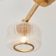 78817-001 Brushed Aged Brass 3 Light Centre Fitting with Clear Ribbed Glass