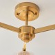 78817-001 Brushed Aged Brass 3 Light Centre Fitting with Clear Ribbed Glass
