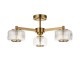 78817-001 Brushed Aged Brass 3 Light Centre Fitting with Clear Ribbed Glass