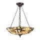 78849-001 Satin Black 3 Light Pendant with Tiffany Glass