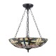 78849-001 Satin Black 3 Light Pendant with Tiffany Glass