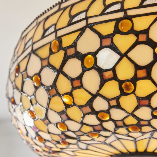 78855-001 Satin Black 3 Light Pendant with Tiffany Glass