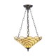 78856-001 Satin Black 3 Light Pendant with Tiffany Glass