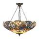 78857-001 Satin Black 3 Light Pendant with Tiffany Glass