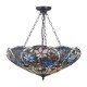78857-001 Satin Black 3 Light Pendant with Tiffany Glass