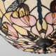 78858-001 Satin Black 3 Light Semi Flush with Tiffany Glass