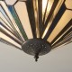 78859-001 Satin Black 3 Light Semi Flush with Tiffany Glass