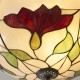 78860-001 Satin Black 3 Light Semi Flush with Tiffany Glass