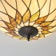78865-001 Satin Black 3 Light Semi Flush with Tiffany Glass