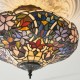78869-001 Satin Black 3 Light Semi Flush with Tiffany Glass