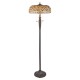 78870-001 Satin Black 2 Light Floor Lamp with Tiffany Glass