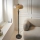 78870-001 Satin Black 2 Light Floor Lamp with Tiffany Glass