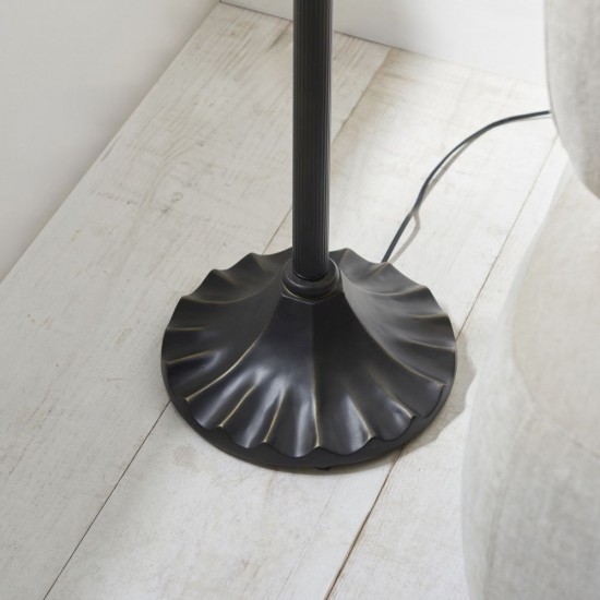 78870-001 Satin Black 2 Light Floor Lamp with Tiffany Glass