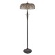 78870-001 Satin Black 2 Light Floor Lamp with Tiffany Glass
