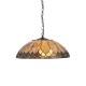 78872-001 Satin Black 3 Light Pendant with Tiffany Glass