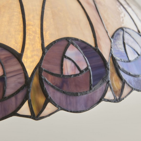 78874-001 Satin Black 3 Light Pendant with Tiffany Glass