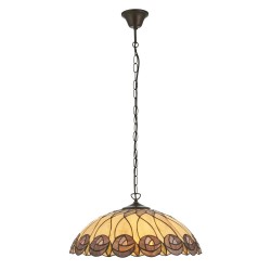 78874-001 Satin Black 3 Light Pendant with Tiffany Glass
