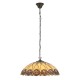 78874-001 Satin Black 3 Light Pendant with Tiffany Glass