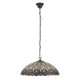 78874-001 Satin Black 3 Light Pendant with Tiffany Glass