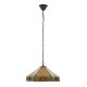 78875-001 Satin Black 3 Light Pendant with Tiffany Glass