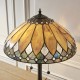 78877-001 Satin Black 2 Light Table Lamp with Tiffany Glass
