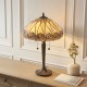 78878-001 Satin Black 2 Light Table Lamp with Tiffany Glass