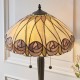 78878-001 Satin Black 2 Light Table Lamp with Tiffany Glass