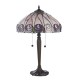 78878-001 Satin Black 2 Light Table Lamp with Tiffany Glass
