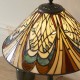 78879-001 Satin Black Table Lamp with Tiffany Glass