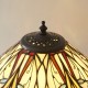78879-001 Satin Black Table Lamp with Tiffany Glass