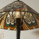 78879-001 Satin Black Table Lamp with Tiffany Glass
