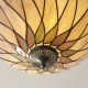 78880-001 Satin Black 2 Light Flush with Tiffany Glass