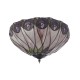 78880-001 Satin Black 2 Light Flush with Tiffany Glass
