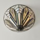 78881-001 Satin Black 3 Light Flush with Tiffany Glass