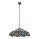78882-001 Satin Black 3 Light Pendant with Tiffany Glass