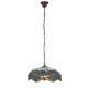 78883-001 Satin Black Pendant with Tiffany Glass