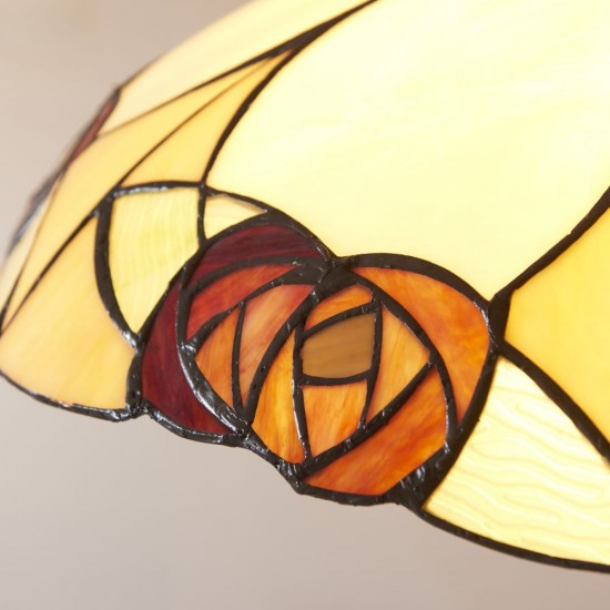 78885-001 Satin Black Pendant with Tiffany Glass