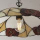 78885-001 Satin Black Pendant with Tiffany Glass