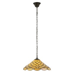 78886-001 Satin Black Pendant with Tiffany Glass