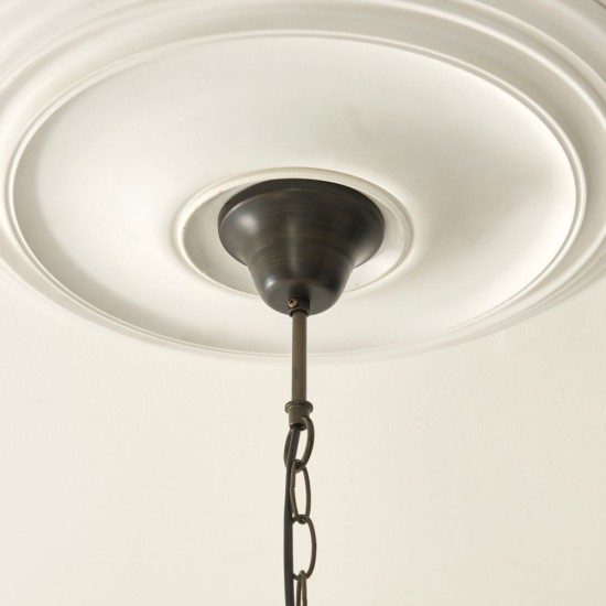 78887-001 Satin Black Pendant with Tiffany Glass