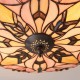 51330-001 Satin Black 2 Light Flush with Tiffany Glass