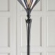 51881-001 Satin Black Uplighter Floor Lamp with Tiffany Glass