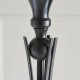 51881-001 Satin Black Uplighter Floor Lamp with Tiffany Glass