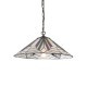 51328-001 Satin Black Pendant with Tiffany Glass