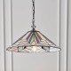 51328-001 Satin Black Pendant with Tiffany Glass