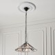 51328-001 Satin Black Pendant with Tiffany Glass