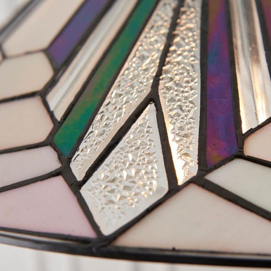 51328-001 Satin Black Pendant with Tiffany Glass