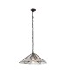 51328-001 Satin Black Pendant with Tiffany Glass