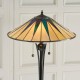 51266-001 Satin Black 2 Light Floor Lamp with Tiffany Glass